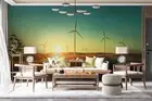 3D Windmill Sun Landscape Wallpaper Wall Murals Removable Wallpaper 161