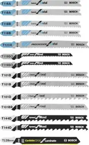 Bosch 14 pc. Laminate/Wood/Metal T-Shank Jig Saw Blade Set T14C