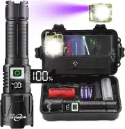 LED Torch Rechargeable Flashlight 30000 Lumens Super Bright Torches Handheld