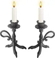 Claw Foot Candlestick Holders - Feet Taper Candle Holders, Black Candlesticker Holders Set 2