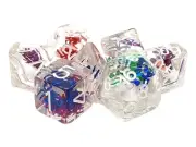 Old School 7 Piece DnD RPG Dice Set: Animal Kingdom - Spider - Colorful
