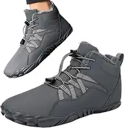 mercenary Hiking Barefoot Shoes,Non-Slip Hiking Boot - Wide Toe Box Barefoot Shoes, Mountaineering Shoes, Winter Barefoot Shoes for Cycling, Hiking, Climbing Gray