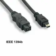 NEW 6' IEEE-1394b 9 Pin Male to 4 Pin Male Firewire 400Mbps iLINK DV Cable PC