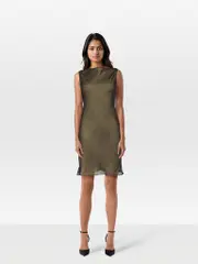 Sheer Overlay Silk Sequin Dress