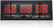 Digital Large Big Jumbo LED Wall Desk Alarm Clock with Calendar Temperature (4819-Red)