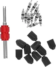 COMPUKAS 1 Set Automotive Tire Valve Stem Caps with Tool Includes Cute Dust Caps Bike Valve Cores and Dual Head Tool for Cars and Bicycles Protects from Debris