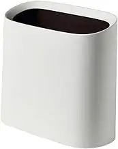 Slim Trash Bin 10 Liter Plastic Rubbish Bin, Rectangular Wastebasket Garbage Can for Bathroom, Bedroom, Office, Kitchen (White)