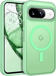 [BENTOBEN] Case for Google Pixel 9/9 Pro, Skin-Friendly Touch Slim Shockproof Case Supports Magnetic Wireless Charging, Full-Body Protective Phone Case for Google Pixel 9/9 Pro, Matcha Green