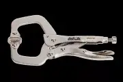 CertiFlat 2161712 6" Nickel Plated C-Clamps Locking Pliers w/ Pads Pivoting Jaw