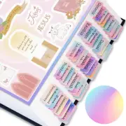 Large Print Bible Tabs, Laminated Index Labels, Rainbow Stickers