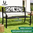 Livsip Garden Bench Backyard Chair Patio Seat Outdoor Furniture Bird Pattern