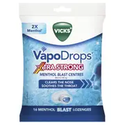 Vicks VapoDrops Xtra Strong Blast Centre 16Lozenge