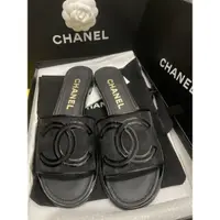 在飛比找蝦皮購物優惠-正品香奈兒Chanel黑色拖鞋size36