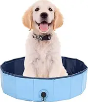Vomeko Portable Dog Pool, Foldable Dog Pet Bath Pool,Pet PVC Leakproof Bathtub,Hard Plastic Bath Pool, for Cats and Dogs (M)