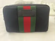 Gucci Cross Body Bag Green Red Techno Canvas Belt