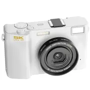 64MP UHD 5K Digital Camera 18x Zoom Dual Lens 3" IPS Display WiFi APP Control - White