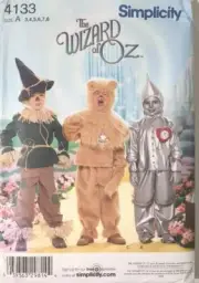 Wizard of Oz Scarecrow Tinman Simplicity Sewing Pattern Size A 3-8 Halloween