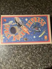 Space Rocket Express Wind Up Tin Toy Mars Patrol Rocket USA 1998 Working