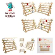 4X60 Spools Wooden Thread Rack/Thread Holder Organizer with Hanging Hooks for...