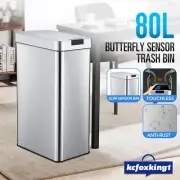 Rubbish Bin 80L Sensor Motion Touchless Kitchen Recycling Dustbin Waste Can