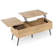 Giantex 111cm Lift Top Coffee Table w/Hidden Storage Multifunctional Center Table Work Table Living Room Office Brown