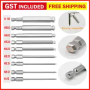 9pcs 1/4 inch Hex Shank Ball End Allen Wrench Drill Bits Set 100mm Metric Long