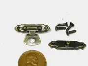 30mm x 18mm Antique Latch Hook Hasp Bronze Small Box Mini Hinges E19