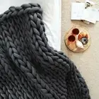 Hand Knitted Chunky Filled Tube Braid Weighted Blanket Throw Rug 110x180cm