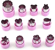12 Pieces Vegetable Cutter Shapes Set,Mini Sizes Cookie Cutters Set Fruit Cookie Pastry Stamps Mold Food Decorative Kids Baking and Food Supplement Tools