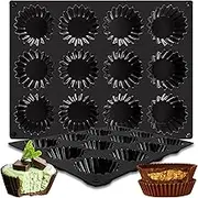 Peanut Butter Cup Molds 12-Cup Butter Bites Mold 2pcs Silicone Chocolate Candy Mold for Fat Bomb Chocolate Mini Peanut Butter Cup