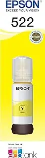Epson T522 - EcoTank - Yellow Ink Bottle for EcoTank ET-1110, ET-1810 ET-2710, ET-2720, ET-2810, ET-2811, ET-2820, ET-4700, ET-4800, Single Pack, C13T00M492