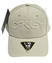 Oakley Unisex Light Green Stretch Embossed Baseball Hat Cap X/XL Flex Fit