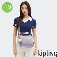 在飛比找momo購物網優惠-【KIPLING官方旗艦館】『牛角包』溫柔霧灰紫多袋實用側背