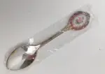 Vintage Collector Spoon Porcelain Enamel Metal Floral Original Package 5 1/4"