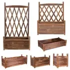 Large Wooden Raised Garden Bed with Trellis Horticulture Planter Box Container