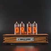 Authentic Nixie Tube Clock Bundle Dual RGB LED Backlight Alarm Clock Retro Glow