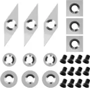 24 Pieces Tungsten Carbide Cutters Inserts Set for Wood Lathe Turning Tools Incl