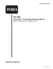 Owner's Manual TORO TimeCutter 16-42Z Zero-Turn Riding Mower - Model 74325