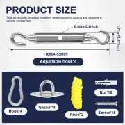 Sun Shade Sail Stainless Steel Hardware Kit Easy to Install Awning xiQTz