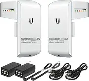 Pre-Configured Bundle of 2 Ubiquiti NanoStation LOCOM2 P2P-2 Units Kit 100% Configured as Network Wireless Bridge for Long Distance Wireless Communications, Plug-and-Play. No Configuration needed.