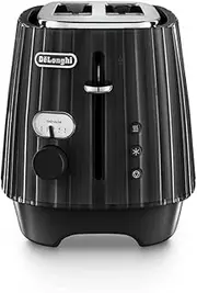 [De'Longhi] Ballerina Toaster, 2 Slot Toaster, Reheat, 5 Browning Settings, Defrost and Cancel Functions, Pull Crumb Tray, CTD2003.BK, 900W, Black