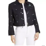 Ted Baker Cava Embroidered Denim Jacket Mid Wash - Size 4