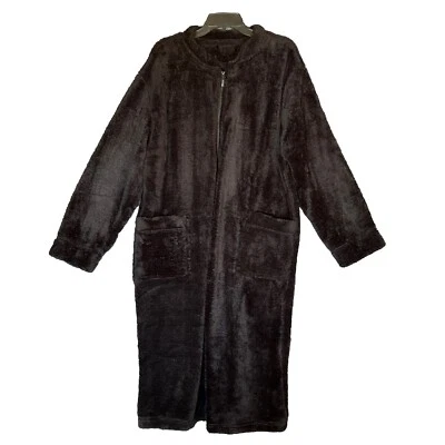 Pavilia Women’s Plush Spa Bath Robe Black Soft Fluffy Size L/XL NWT