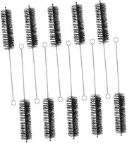 NOLITOY 10pcs BBQ Net Cleaning Set Grill Tube Brush Tube Cleaning Brush Barbecue Accessories Nylon Black