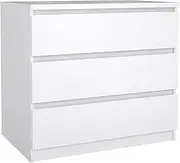Tvilum Scottsdale 3 Drawer Chest in White High Gloss