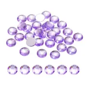 Flat Back Round Acrylic Rhinestones,10mm Light purple Crystal Rhinestones 100Pcs