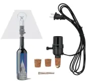 Bottle lamp light kit, Glass Drill bit, DIY easy pre wired, wine, liquor cork