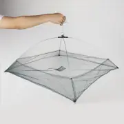 60x60cm Folding Fishing Net Small Fish Shrimp Crayfish Minnow Bait Cast Mesh Di