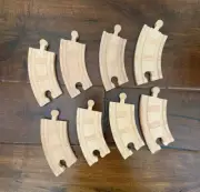 8 THOMAS THE TRAIN 3.5" CURVED WOODEN TRACK NEW - BRIO COMPATIBLE