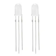 7Pcs Light Emitting Diode,3 Pin Diffused Round Head LED(Red Emerald Green,5mm)